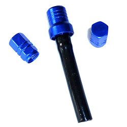 Gas Cap Vent with Check Valve AND matching Billet Valve cap set – Blue with black tube