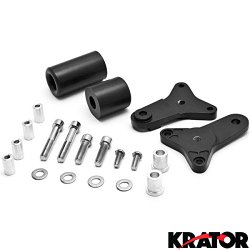 Krator® No Cut Frame Slider Crash Protector Suzuki GSXR 600 750 GSX-R Black 2011-2015