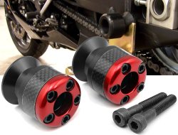 red CNC Aluminum Carbon Fiber Swing Arm Spool Sliders Protector Fit For Yamaha YZF R6 1999-2004