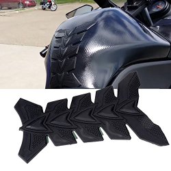 Set of 3D Black Rubber Pattern Tank Gas Cap Sticker Decal Pad Motorcycle Universal Fit