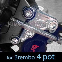 VAWiK Front Brake Caliper Adapter bracket for Brembo 4 pot 40mm Silver aluminum CNC fits VESPA GTS/GTV 250/GTV 300