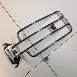 XKH GROUP Motorcycle Chrome Steel Rear Shelf Fender Rack Plated Luggage Shelf For For Harley Electra Glide Ultra Classic/Road Glide/Road King/Road King Classic/Road King Custom