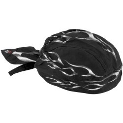Zan Headgear Tank Flame Flydanna Cruiser Motorcycle Headwear – Black / One Size Fits Most