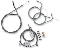 Baron Custom Accessories Stainless Cable and Line Kit (+12in.) BA-8015KT-12