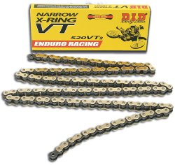 DID 520VT2-120 Gold Narrow X-Ring Chain with Connecting Link
