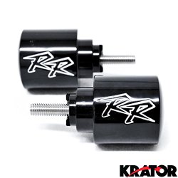 Krator® Black Honda “RR” Engraved Bar Ends Weights Sliders – CBR 600 900 929 954 1000 “RR” and More! (1987-2013)