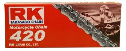 RK Racing Chain M420-110 (420 Series) 110-Links Standard Non O-Ring Chain with Connecting Link