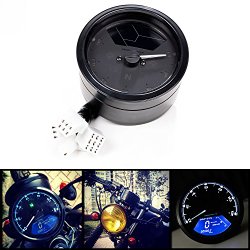 All-in-one 12000 rpm Blue LED Backlight Digital Signal LCD Odometer Speedometer Tachometer 199 kmh for Motorcycle Custom Cruiser Café Racer