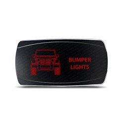 CH4x4 Rocker Switch Jeep Wrangler JK Bumper Lights Symbol – Horizontal – Red LED