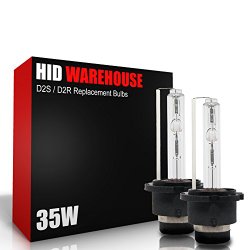 HID-Warehouse® HID Xenon Replacement Bulbs – D2S / D2R / D2C – 5000K Bright White (1 Pair) – 2 Year Warranty