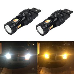JDM ASTAR Extremely Bright 3030 Chipsets White/Yellow 3157 3155 3457 4157 Switchback LED Bulbs with Projector For Turn Signal Lights(Brightest Switchback bulb on the market)