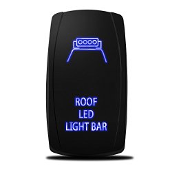 MICTUNING Laser ROOF LED LIGHT BAR ON-OFF Rocker Switch w/ Jumper Wire 5 Pin 20 Amp 12 Volt LED Lights – Blue