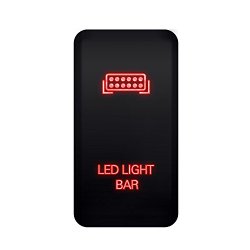 MICTUNING Toyota LED Push Button Switch with Connector Wire Kit- Laser LED LIGHT BAR Symbol -Red