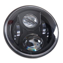 SUNPIE Black 7″ Round Daymaker LED Projectior Headlight for Jeep Wrangler Harley Davidson Motorcycle