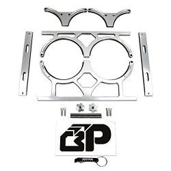 BlackPath – Universal Fitment Nitrous Dual Bottle Mounting Bracket KNOS N2O (Silver) T6 Billet