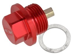Universal Anodized Red Magnetic Oil Drain Plug Bolt for M20 x 1.5mm Threads For Subaru