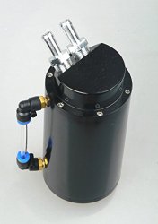 Universal Billet Aluminum Cylinder Oil Catch Reservoir Tank Can Breather Kit Black