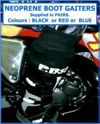 Proline Neoprene Boot Gaiters , Fits Motocross-Enduro-Trials Boots , Supplied In Pairs, Color Black