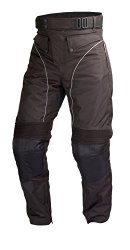 Mens Motorcycle Biker Cordura Waterproof, Windproof Riding OverPants Black with Removable CE Armor (XS)