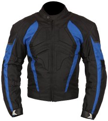 Milano Sport Gamma Motorcycle Jacket with Blue Accent (Black, XX-Large)