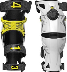 Mobius X8 Knee Braces (L, White/Acid Yellow)