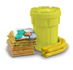 ESP SK-H30 56 Piece 30 Gallons Hazmat Absorbent Ecofriendly Spill Kit, 25 Gallons Absorbency, Yellow