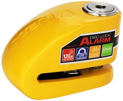XENA (XX10-Y) Disc-Lock Alarm for Motorcycle , Yellow, Steel
