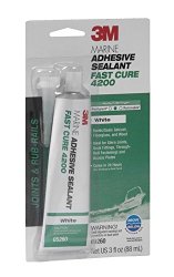 3M Marine Adhesive/Sealant Fast Cure 4200, 05260, White, 3 oz