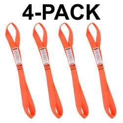 Ancra 45214-12-02 Orange 18″ Soft Hook Tie Down Extension, 4 Pack