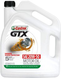 Castrol 03095 GTX 20W-50 Conventional Motor Oil – 5 Quart