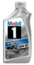 Mobil 1 96936 20W-50 V-Twin Synthetic Motocycle Motor Oil – 1 Quart (Pack of 6)
