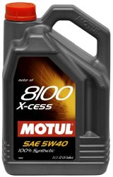 Motul 007250 8100 X-cess 5W-40 Synthetic Gasoline and Diesel Engine Oil – 5 Liter Jug