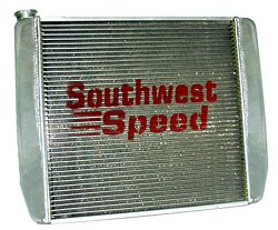 NEW SOUTHWEST SPEED RACING CHEVY ALUMINUM RADIATOR, 19″ TALL X 22″ WIDE X 3″ THICK