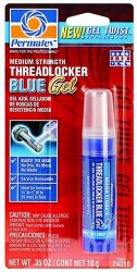 Permatex 24010 Medium Strength Threadlocker Blue Gel, 10 g Gel Twist Applicator