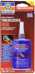 Permatex 27140 High Strength Threadlocker Red, 36 ml Bottle