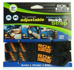 ROK Straps ROK-10031 Black/Orange 18″ – 60″ Motorcycle/ATV Adjustable Stretch Strap