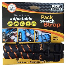 ROK Straps ROK-10306 Black/Orange 12″ – 42″ Pack Adjustable Stretch Strap
