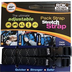 ROK Straps ROK-10358 Black/Reflective 12″ – 42″ Pack Adjustable Stretch Strap
