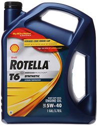 Shell Rotella (550019921) T6 5W-40 Full Synthetic, Heavy Duty Diesel Engine Oil (CJ-4) – 1 Gallon