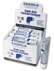 Gasoila Soft-Set Pipe Thread Sealant with PTFE Paste, Non Toxic, -100 to 600 Degree F, 2 oz Tube
