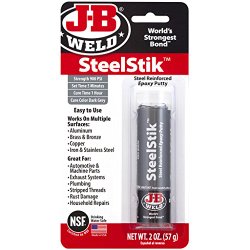 J-B Weld 8267-S SteelStik Steel Reinforced Epoxy Putty Stick – 2 oz