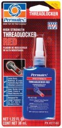 Permatex 27140-6PK High Strength Threadlocker Red, 36 ml (Pack of 6)