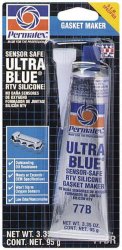 Permatex 81724-12PK Sensor-Safe Ultra Blue RTV Silicone Gasket Maker, 3.35 oz. Tube (Pack of 12)