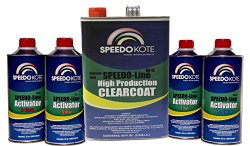 SpeedoKote SMR-135/60-K-F – Automotive Clear Coat Very Fast Dry 2K Urethane, 3:1 mix Gallon Clearcoat Kit w/Fast Act.