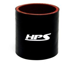 HPS HTSC-200-L4-BLK Silicone High Temperature 4-ply Reinforced Straight Coupler Hose, 85 PSI Maximum Pressure, 4″ Length, 2″ ID, Black