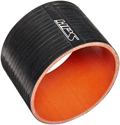 HPS HTSC-400-BLK Silicone High Temperature 4-Ply Reinforced Straight Coupler Hose, 65 PSI Maximum Pressure, 3″ Length, 4″ ID, Black