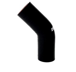 HPS HTSEC45-200-BLK Silicone High Temperature 4-ply Reinforced 45 degree Elbow Coupler Hose, 55 PSI Maximum Pressure, 4″ Leg Length on each side, 2″ ID, Black