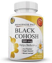 Black Cohosh Whole Root 90 Days Supply Natural Herbal Menopause Supplement Relieves Hot Flashes Night