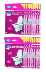 GoHygiene – Travel Pack of Disposable Paper Toilet Seat Covers – 18 Packs (180-Count) + 2 PACKS (20-Count) FREE!
