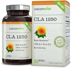 NatureWise CLA 1250, Highest Potency Non-GMO Exercise Enhancement Supplement, 180 count